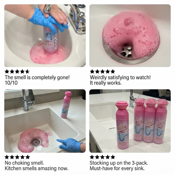 Foaming Drain Cleaner & Odor Eliminator – The 60-Second Magic Foam That Erases Hidden Sink Stinks & Hair Clogs
