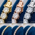 Classic 4mm D-Color Moissanite Tennis Bracelet – 14K Gold Plated with Double Safety Clasp