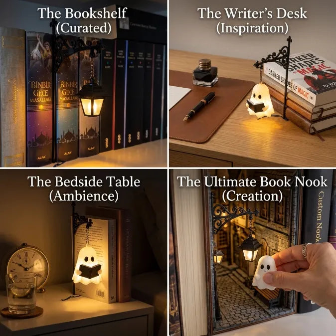 The Original Book Nook Light | Vintage Streetlight & Cozy Reading Ghost