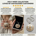 Crucifixion & Resurrection Dual-Sided Faith Pendant – Antique Gold Religious Memorial Necklace with Gift Box