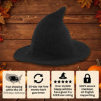 Modern Wide-Brim Witch Hat | Breathable, Shape-Regulating & All-Day Comfortable Costume & Fashion Accessory