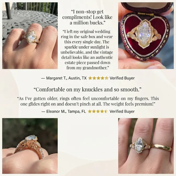 🔥 LAST DAY — 90% OFF 🔥 Vintage 2.57ct Marquise Step Cut Heirloom Engagement Ring in 18K Gold