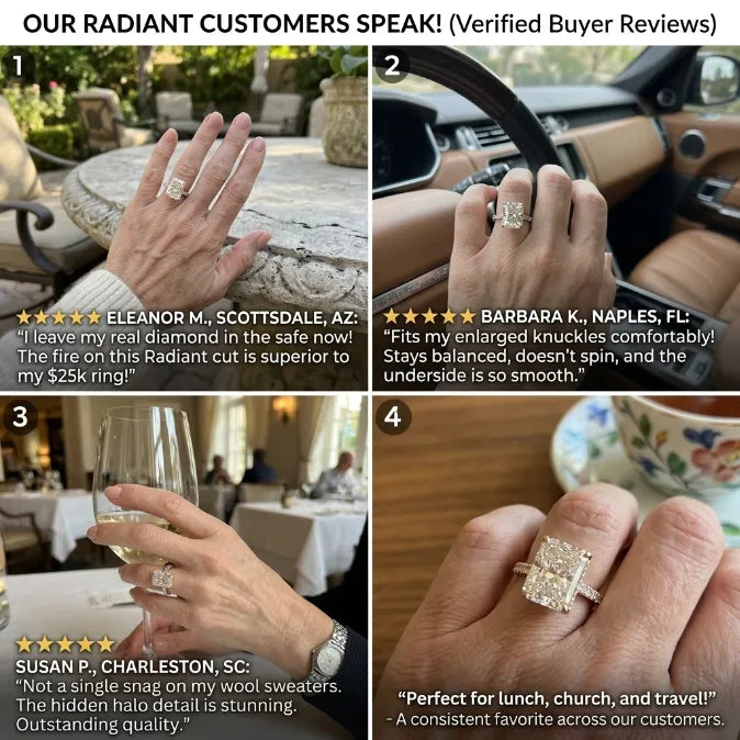🔥 LAST DAY — 90% OFF 🔥Radiant Hidden Halo Solitaire Engagement Ring | Radiant Cut Luxury Diamond Ring in 14K Gold