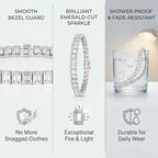 🔥 LAST DAY — 90% OFF 🔥Emerald-Cut Bezel Tennis Bracelet | 14K Gold Plated, Waterproof & Tarnish-Free Everyday Luxury