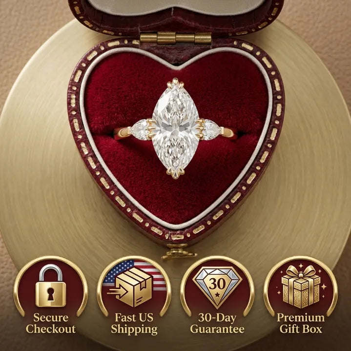 Vintage Marquise Moissanite Ring | Slenderizing  Luxury for Women
