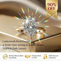 Vintage Floral Oval Ring | 18K Gold Latticework & 6-Prong Sparkle