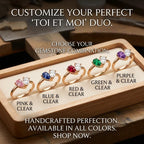 Veria Ring - 18K Gold Two-Birthstone Heart Ring