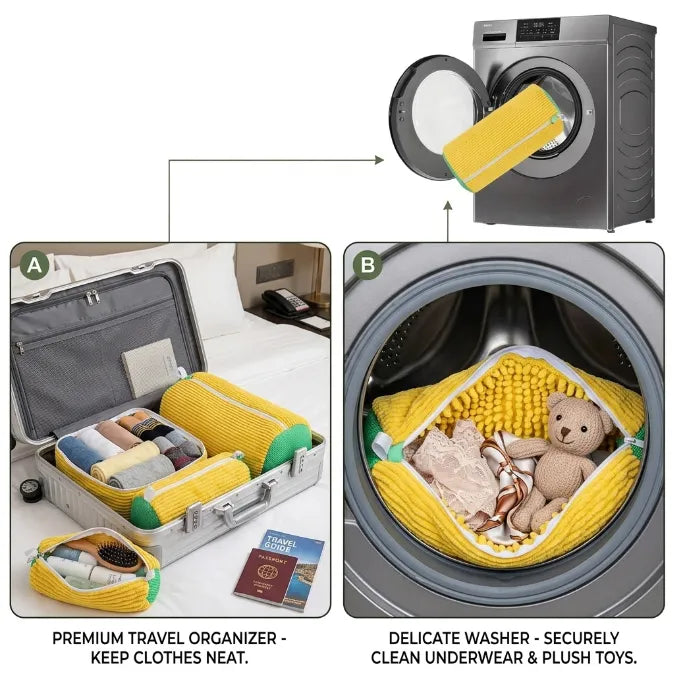 Premium Plush Microfiber Shoe Washing Bag – Shock-Absorbing, Noise-Reducing Laundry Protection for Sneakers & Washer