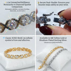Moissanite XOXO Infinite Bracelet | D-Color VVS1 Tennis Bracelet with Secure Dual-Buckle
