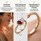 Veria Ring - 18K Gold Two-Birthstone Heart Ring