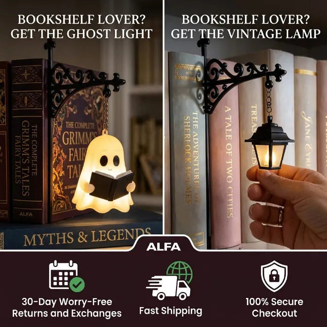 The Original Book Nook Light | Vintage Streetlight & Cozy Reading Ghost