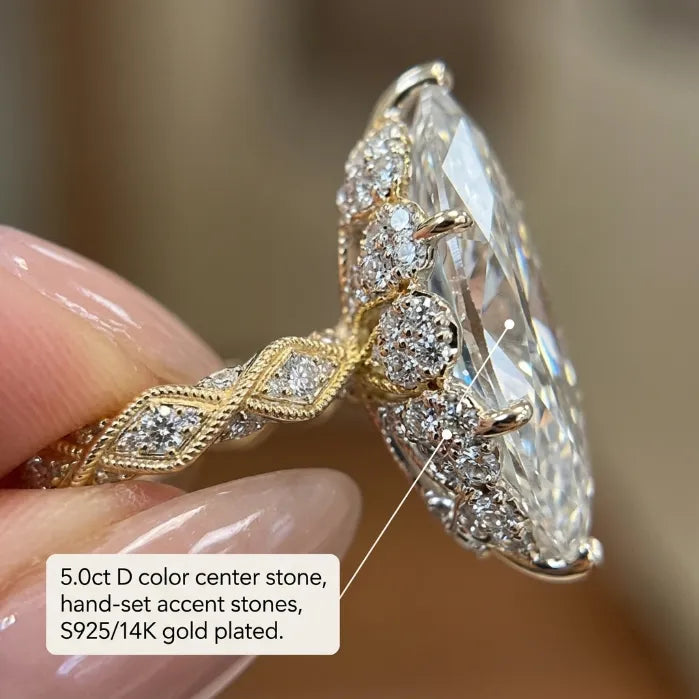 Timeless Marquise Cut Solitaire Ring | D/VVS1 Brilliant Diamond Elegance