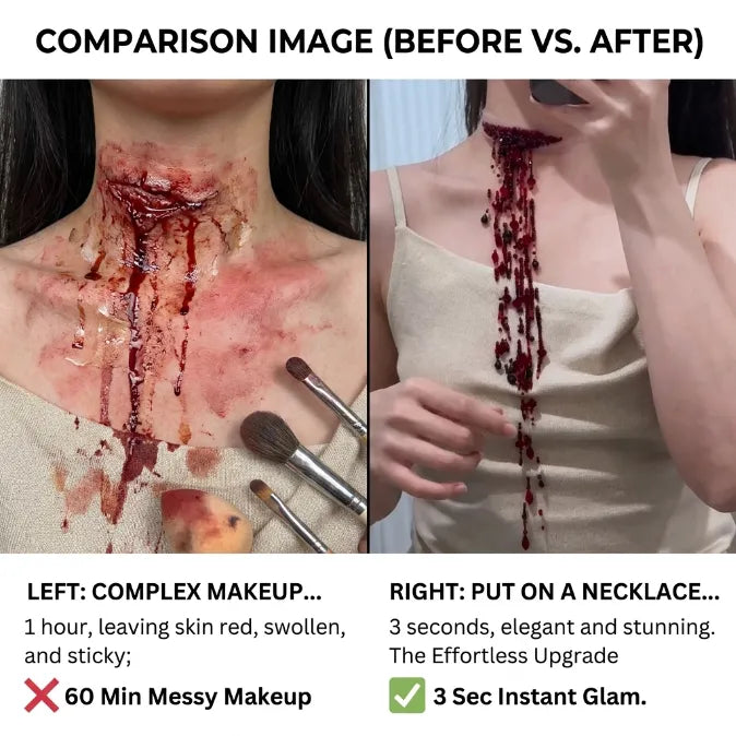 Gothic Blood Drip Crystal Choker – Instant Vampire Illusion Choker (No-Mess & Skin-Friendly)-Last Day Sale-90% OFF🔥