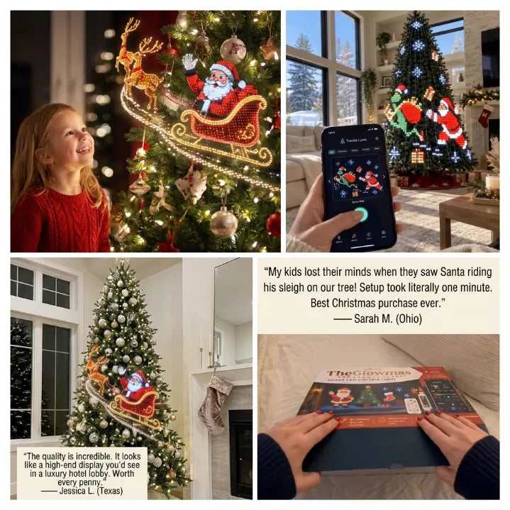 ✨Last Day 50% OFF✨ Smart LED Christmas Tree Curtain Lights | 60-Second Setup & App-Controlled Pixel Art
