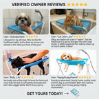 Foldable Pet Grooming & Bathing Stand – Portable Anti-Sway Bath Hammock Station with Harness for Cats & Small Dogs