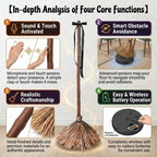 Animated Floating Witch Broomstick – Sound-Activated Dancing Halloween Broom with Smart Obstacle Avoidance