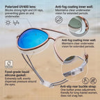 Polarized Aviator Swim Goggles – Anti-Fog, 100% Leak-Proof & Zero Eye Pressure