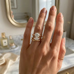 Modern V-Tip Marquise Accent Ring | Stackable Pinky & Wedding Band Companion