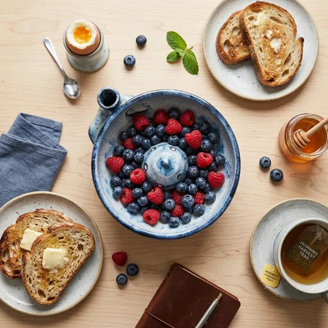 Vortex Self-Rinsing Ceramic Berry Bowl | 2-in-1 Fruit Washer & Serving Strainer