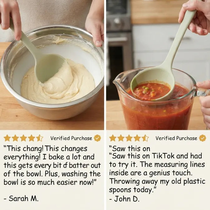 Multipurpose Flexible Silicone Spatula Spoon - Heat Resistant & Non-Scratch for Non-Stick Pans