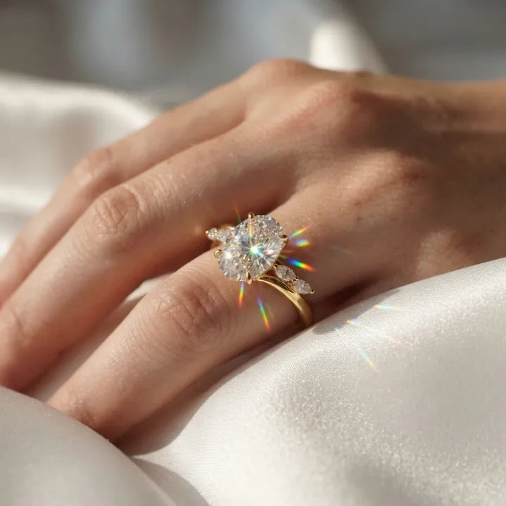 2.5 CT Oval Cut Moissanite Engagement Ring — Flora Twist Band, 14K Gold Finish (Everyday Luxury)