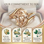 The Vintage Champagne Oval Ring — Ergonomic Bypass Fit for Swollen Knuckles & Everyday Comfort