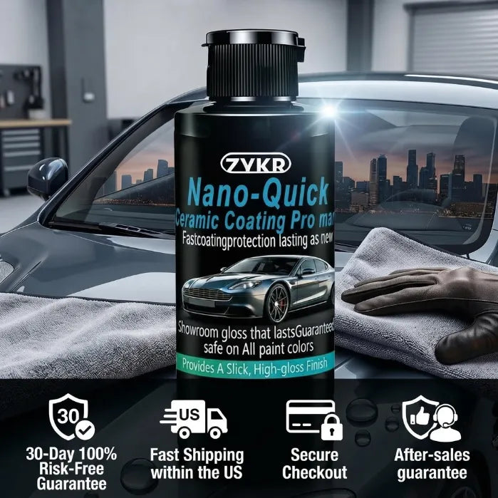 3-in-1 Quick Ceramic Spray: Instant Waterless Wash, Diamond Shine & Nano Protection for Cars & Home