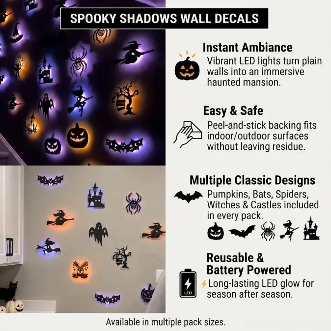 Glow-in-the-Dark Spooky Squeeze Wall Decors & Halloween Sensory Toys Bundle