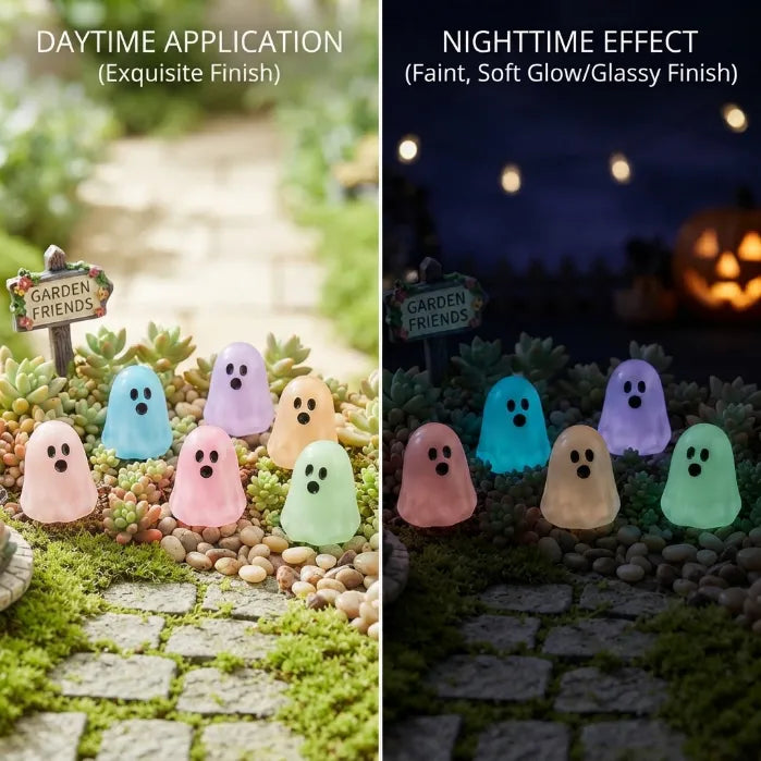 20-Piece Set of Glow-in-the-Dark Mini Ghost Figurines | Cute Halloween Desktop and Home Decor