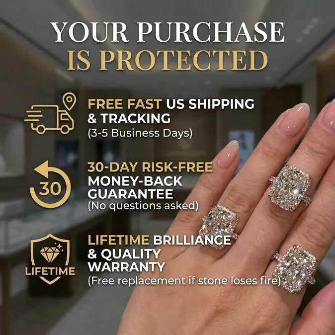 🔥 LAST DAY — 90% OFF 🔥Radiant Hidden Halo Solitaire Engagement Ring | Radiant Cut Luxury Diamond Ring in 14K Gold