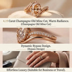 The Vintage Champagne Oval Ring — Ergonomic Bypass Fit for Swollen Knuckles & Everyday Comfort