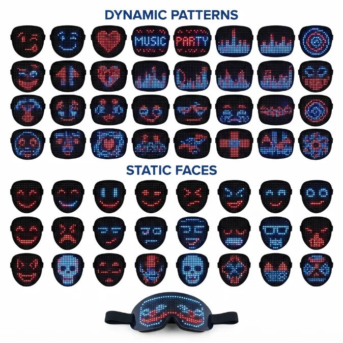 The Ultimate Cyberpunk LED Mask With Gesture Sensing (50+ Faces)