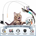 Interactive Suction Cup Flying Bird Cat Toy – 10-in-1 Hands-Free Feather Wand for Indoor Cats
