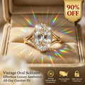 🔥 LAST DAY — 90% OFF 🔥Vintage Oval Solitaire Ring | 14K Gold Finish Quiet Luxury Statement Ring for Women