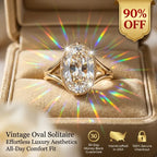 🔥 LAST DAY — 90% OFF 🔥Vintage Oval Solitaire Ring | 14K Gold Finish Quiet Luxury Statement Ring for Women