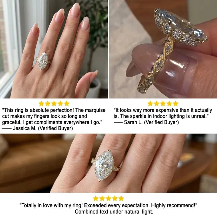Timeless Marquise Cut Solitaire Ring | D/VVS1 Brilliant Diamond Elegance