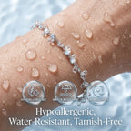 Organic Scattered Cluster Tennis Bracelet – 14K White Gold Plated Silver Vine Bracelet for Women