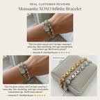 Moissanite XOXO Infinite Bracelet | D-Color VVS1 Tennis Bracelet with Secure Dual-Buckle