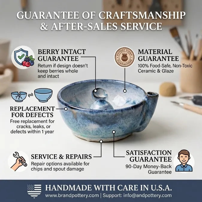 Vortex Self-Rinsing Ceramic Berry Bowl | 2-in-1 Fruit Washer & Serving Strainer