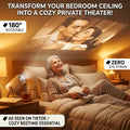 Smart 180° Rotatable HD Projector for Ceiling – WiFi 6 & Bluetooth, Auto Keystone, 4K Support for Home & Bedtime Reading