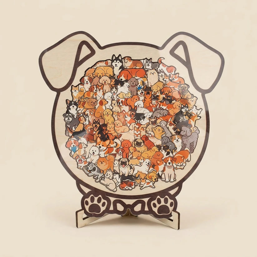 🔥50% OFF Last Day Sale | A Thousand Cats & Dogs Wooden Puzzle | The 15-Minute Mindful Escape | Artisan Crafted