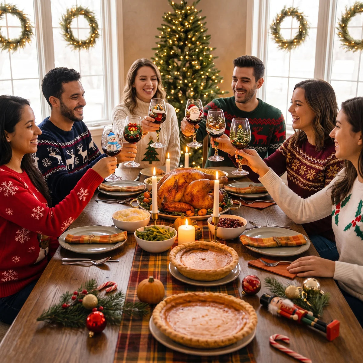 ✨Last Day 50% OFF✨Christmas Memories Collection – 6-Piece Holiday Wine Glass Set for Magical Christmas Gatherings