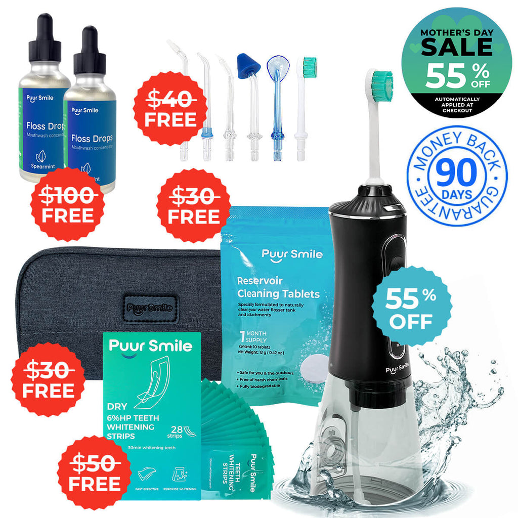 PUURSMILE WATER FLOSSER - 50% OFF MOTHER'S DAY SALE + 6 FREE GIFTS (WORTH $250)