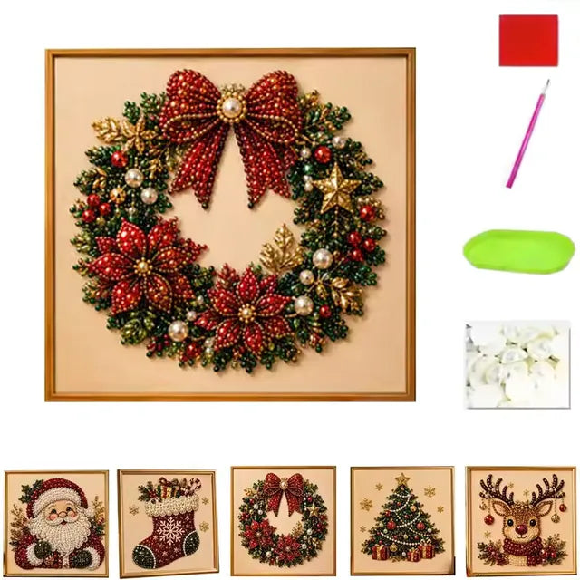 ✨Last Day 50% OFF✨Christmas Pearl Diamond Painting Kit with Frame