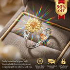 🔥50% OFF Last Day Sale Sunflower Spinner Ring – Adjustable 925 Sterling Silver Open Ring With Smooth Rotating Flower
