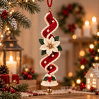 ✨Last Day 50% OFF✨Handmade Spiral Poinsettia Christmas Bell Decoration – Cozy Holiday Door & Tree Hanging Ornament