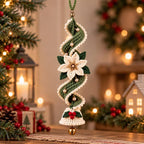 ✨Last Day 50% OFF✨Handmade Spiral Poinsettia Christmas Bell Decoration – Cozy Holiday Door & Tree Hanging Ornament