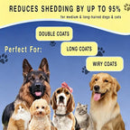 🔥50% OFF Last Day Sale |Pet Detangling Comb, Double-Sided Grooming Brush for Dogs & Cats, One-Click Clean Undercoat Rake for Shedding Mats