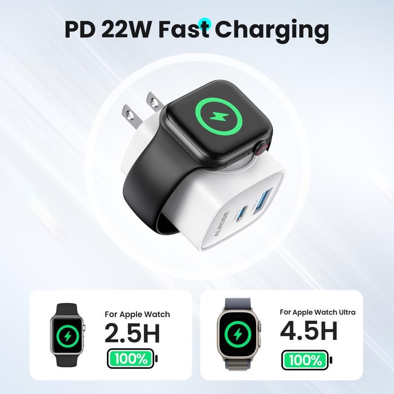 🔥50% OFF Last Day Sale 3-in-1 Ultra-Compact GaN Wall Charger | Built-in Apple Watch Pad & 22W Fast Charging