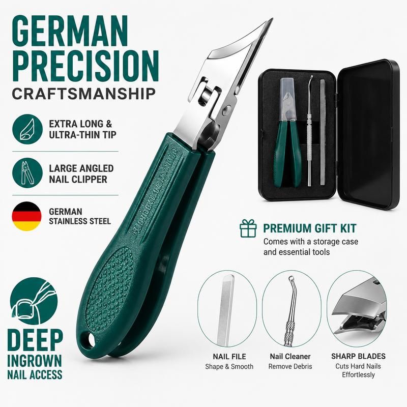 🔥50% OFF Last Day Sale Eagle Beak Beveled Nail Clippers – 25° Angled Blade & 16mm Large Opening for Thick & Ingrown Nails